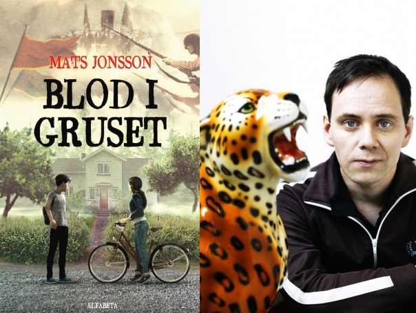 Mats Johansson bredvid boken Blod i Gruset