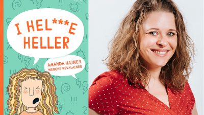 Bilder på bokomslaget och på författaren Amanda Hajney.